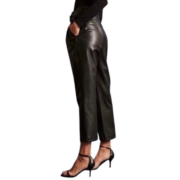 Abercrombie & Fitch Faux Vegan Leather Pants Black Size Medium NEW - Picture 5 of 11